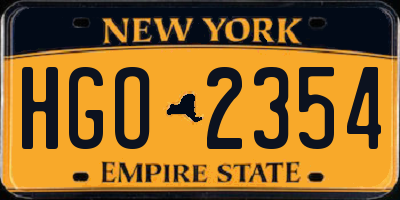 NY license plate HGO2354