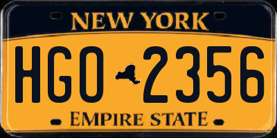 NY license plate HGO2356