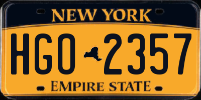 NY license plate HGO2357