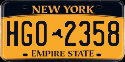 NY license plate HGO2358