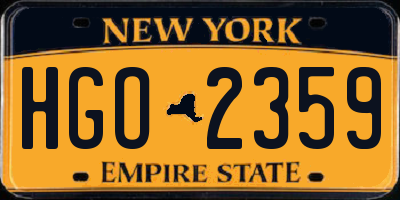 NY license plate HGO2359