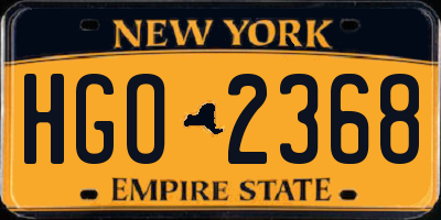 NY license plate HGO2368