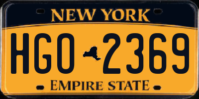 NY license plate HGO2369