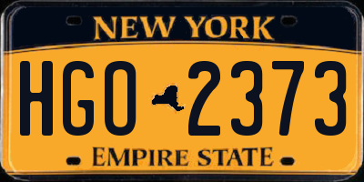 NY license plate HGO2373