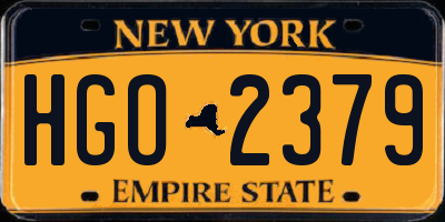 NY license plate HGO2379