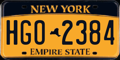 NY license plate HGO2384