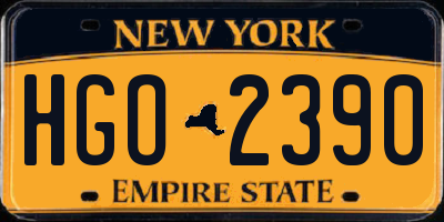 NY license plate HGO2390