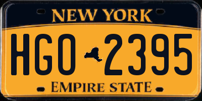 NY license plate HGO2395