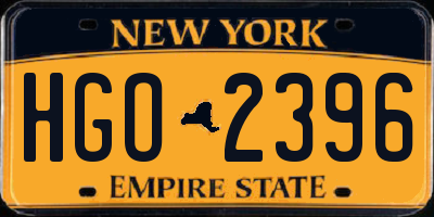 NY license plate HGO2396