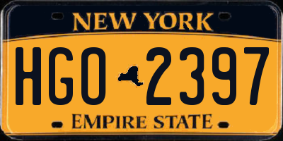 NY license plate HGO2397