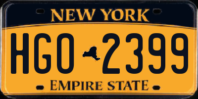 NY license plate HGO2399