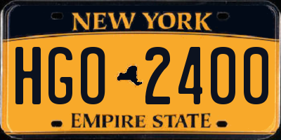 NY license plate HGO2400