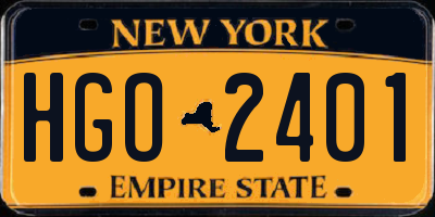 NY license plate HGO2401