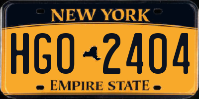 NY license plate HGO2404