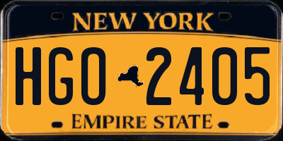 NY license plate HGO2405