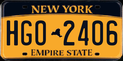 NY license plate HGO2406