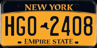 NY license plate HGO2408