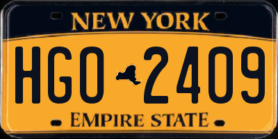 NY license plate HGO2409