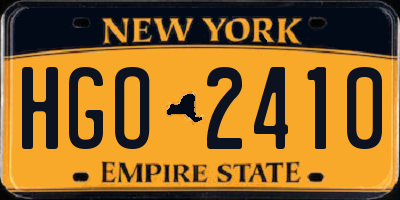 NY license plate HGO2410