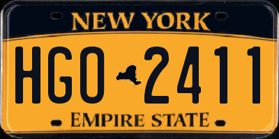 NY license plate HGO2411