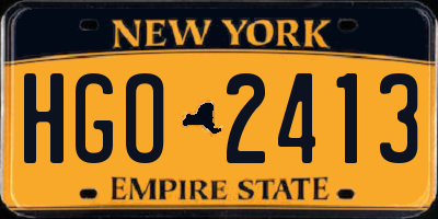 NY license plate HGO2413