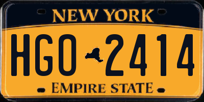 NY license plate HGO2414