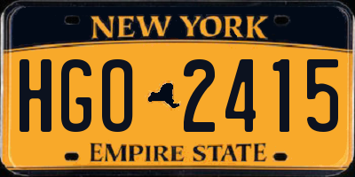 NY license plate HGO2415