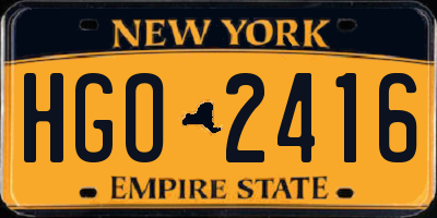 NY license plate HGO2416