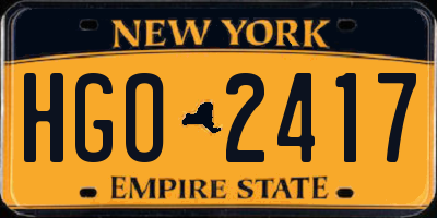 NY license plate HGO2417