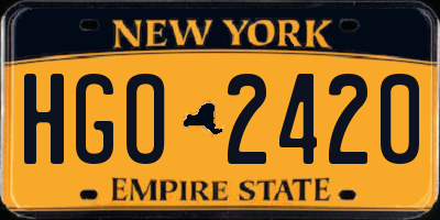 NY license plate HGO2420