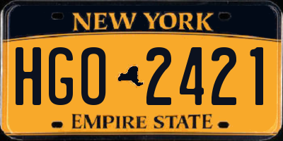 NY license plate HGO2421