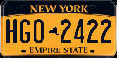 NY license plate HGO2422