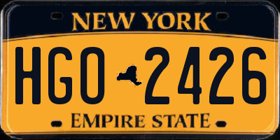 NY license plate HGO2426