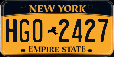 NY license plate HGO2427