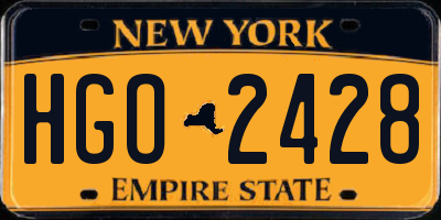 NY license plate HGO2428