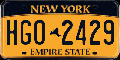 NY license plate HGO2429