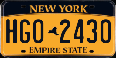 NY license plate HGO2430