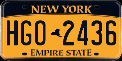 NY license plate HGO2436