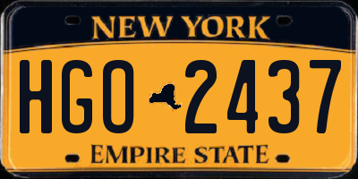 NY license plate HGO2437