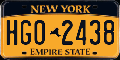 NY license plate HGO2438