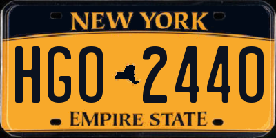 NY license plate HGO2440