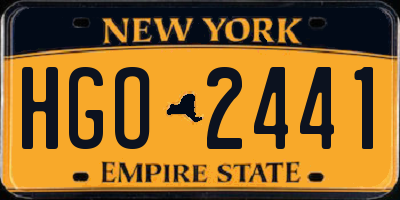 NY license plate HGO2441