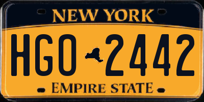 NY license plate HGO2442