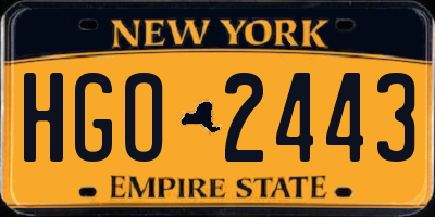 NY license plate HGO2443