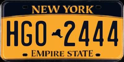 NY license plate HGO2444