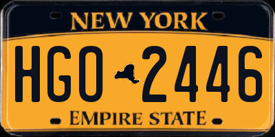 NY license plate HGO2446