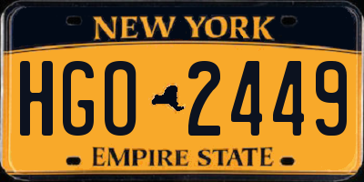 NY license plate HGO2449