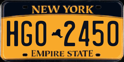 NY license plate HGO2450