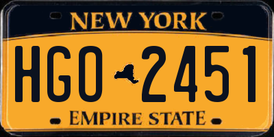 NY license plate HGO2451