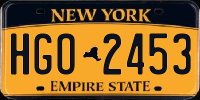 NY license plate HGO2453